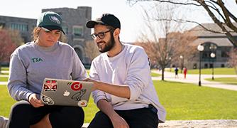 Image of student using a laptop